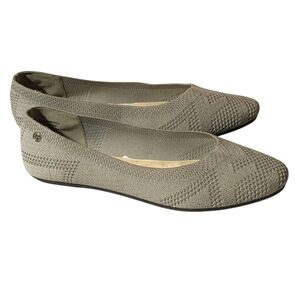 HARBORSIDES Nile Women's 9M Vegan Comfort Flats Memory Foam Breathable Gray Knit